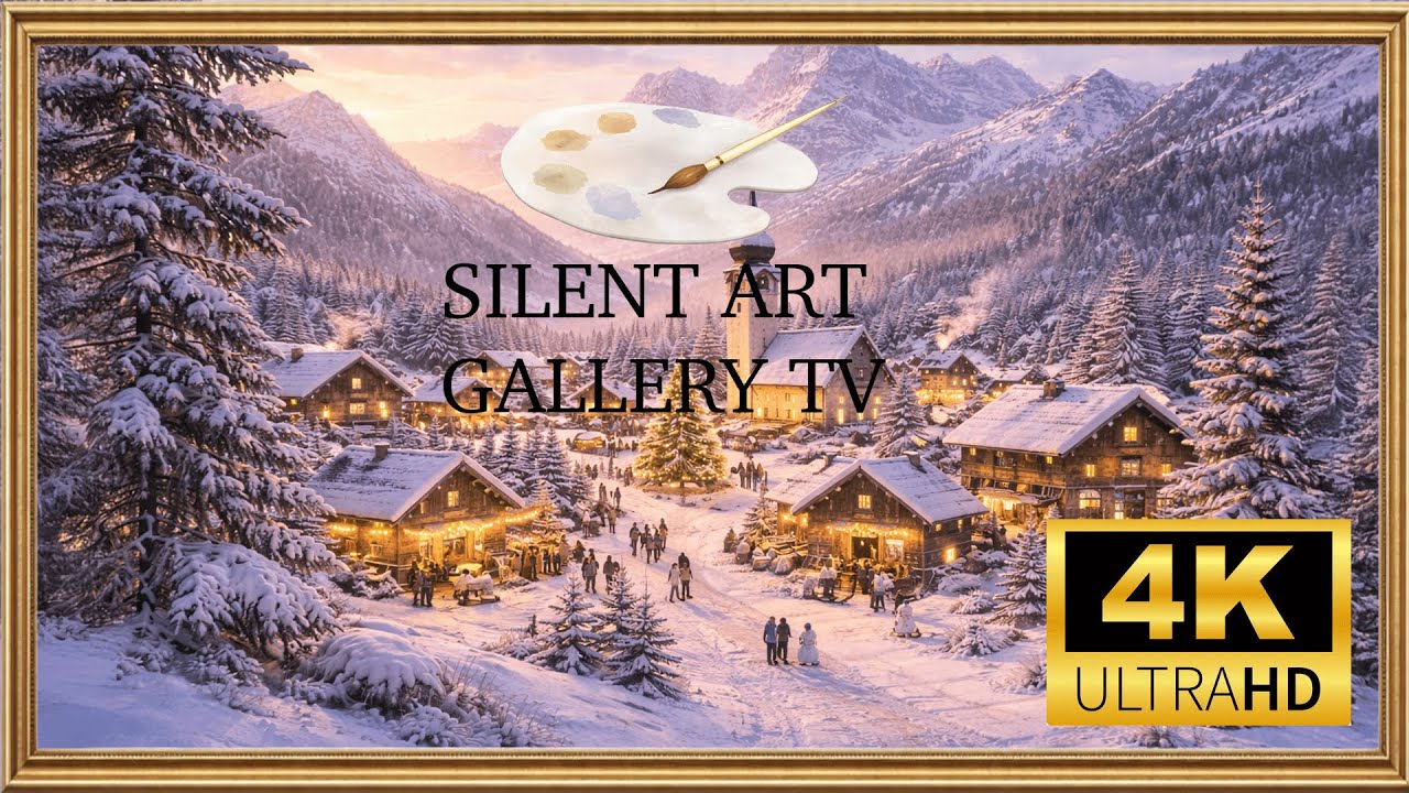 Silent Snowy Mountain Village ⛪ Calm Winter Art in 4K