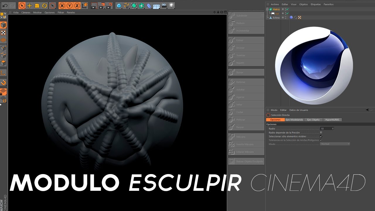 Modulo ESCULPIR  ( Sculpting ) en Cinema 4D R14