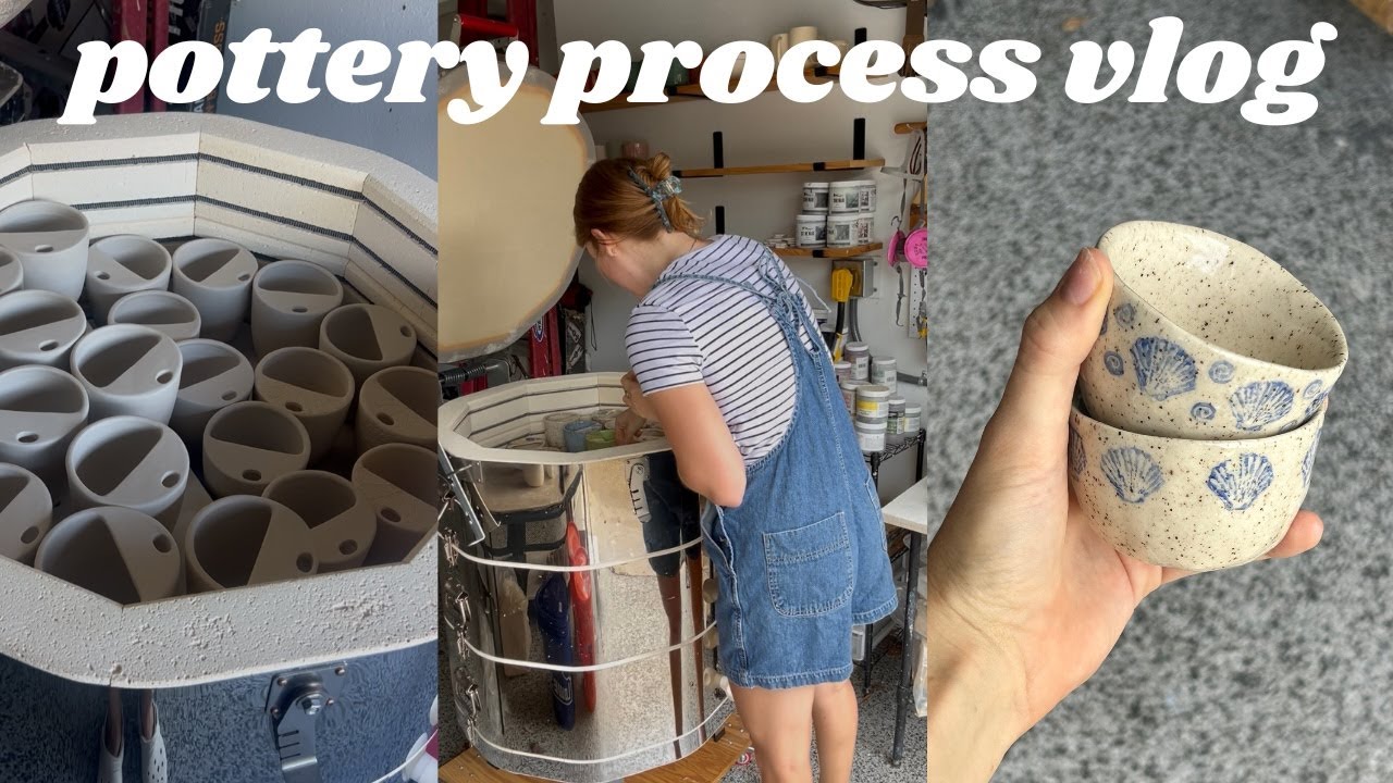 Pottery Studio Vlog - wheel throwing, hand building, glaze kiln unloadings ✨