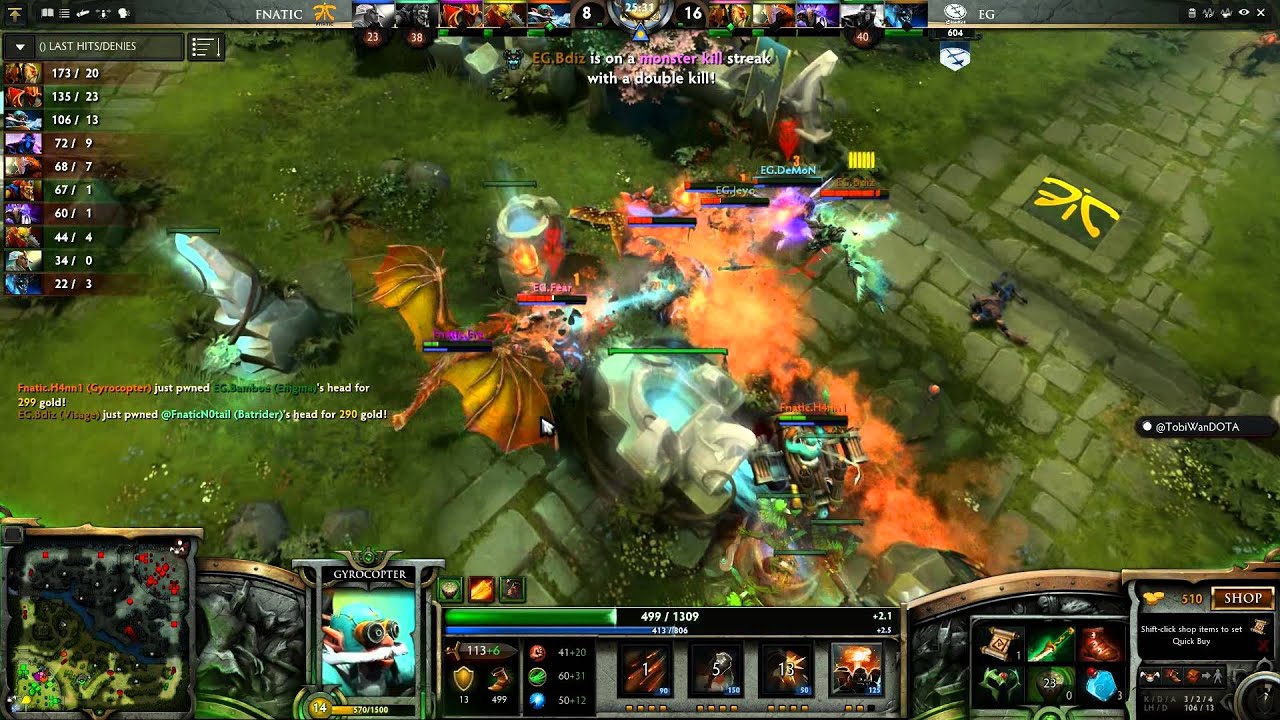 Dota 2 - Fnatic vs EG - Bdiz Visage Rampage - RaidCall EMS One