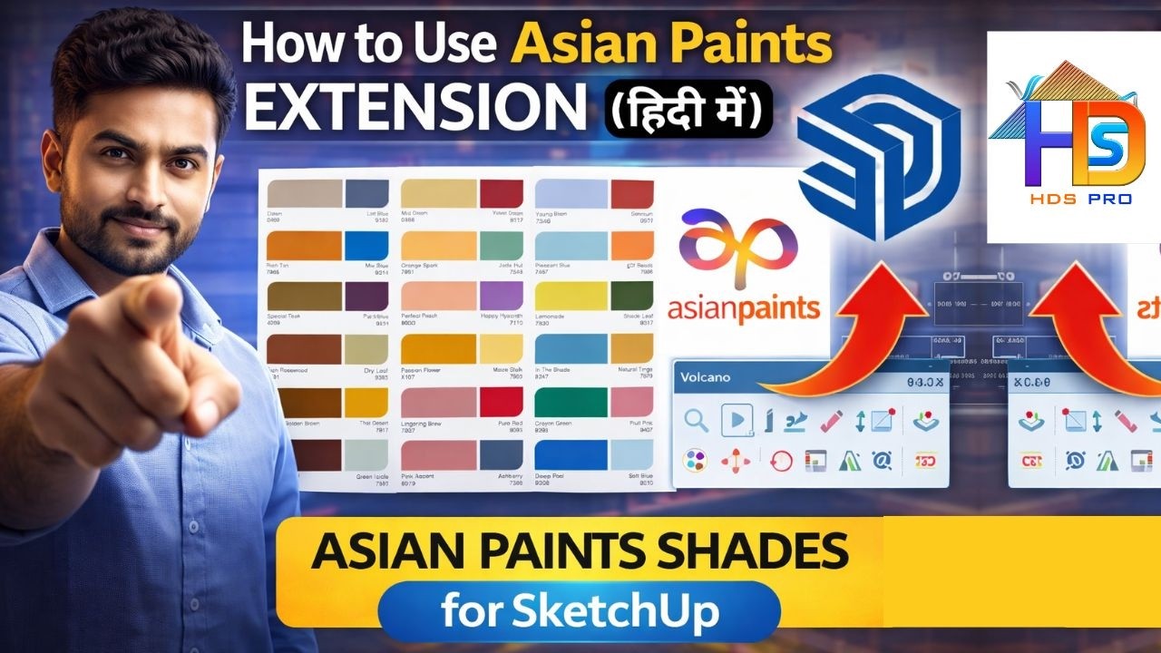 How to Use Asian Paints Extension in SketchUp | Asian Paints Shades for SketchUp (Hindi)
