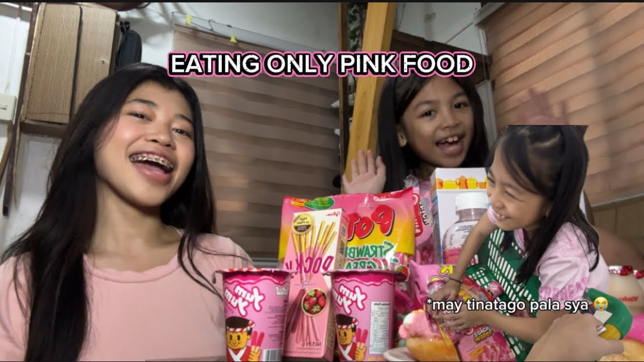EATING ONLY PINK FOOD CHALLENGE FOR A DAY with Eliyan 💗