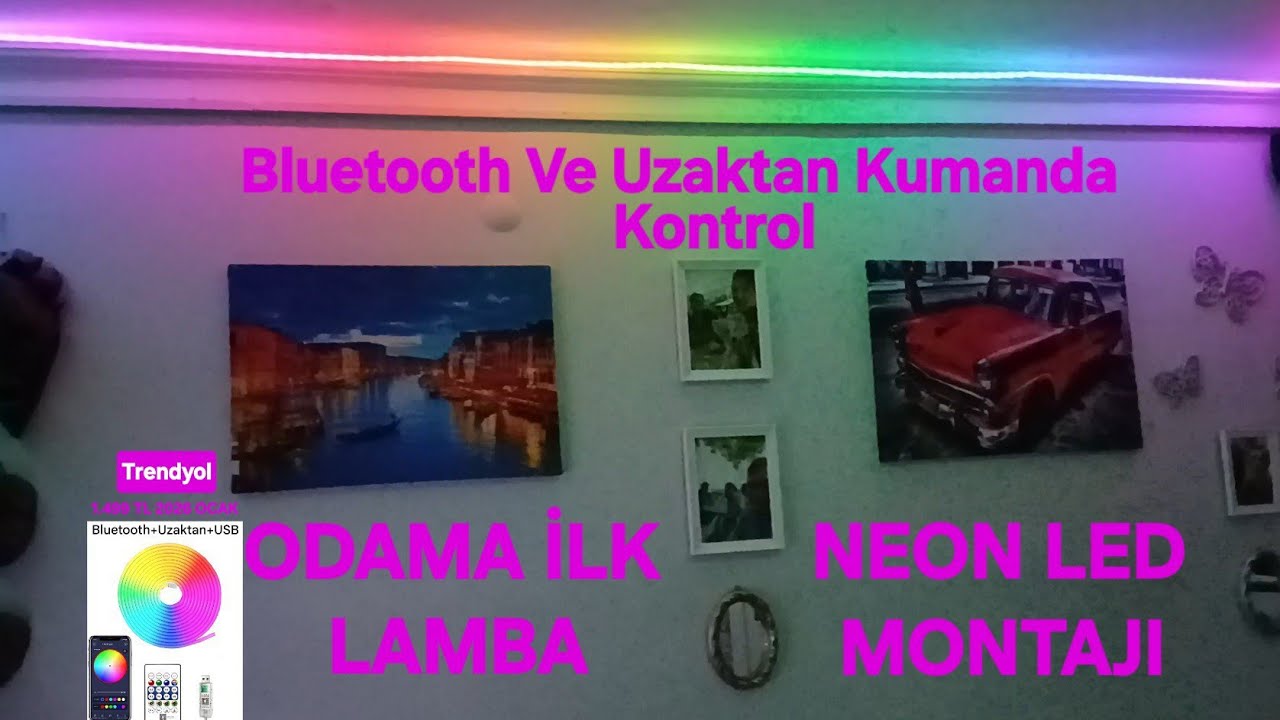 Yeni Odamıza Tavan Kenarları Neon Uzaktan Kumandalı Led Lambanın Montajı Yapıldı İşimiz Bir Saat Çok