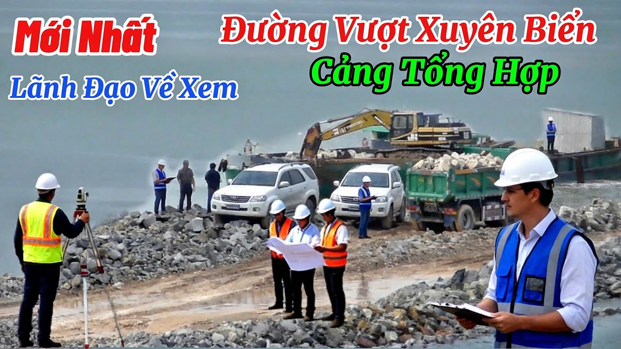 Trực tiếp lãnh đạo về xem công trình đường vượt xuyên biển hà tiên hướng ra đảo hải tặc nay quá dài
