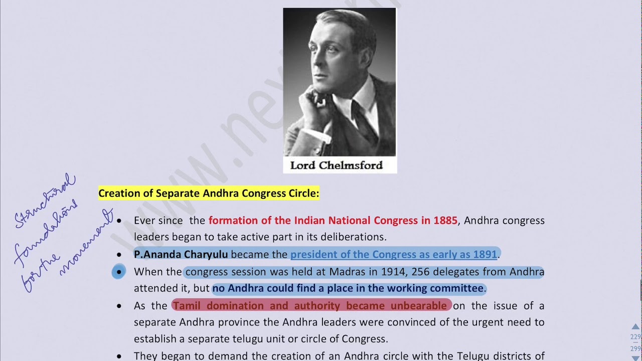 APPSC- Origin and formation of Andhra state till 1953