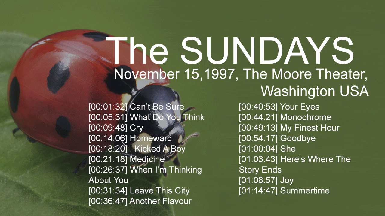 The SUNDAYS full concert, Moore Theater, November 15, 1997