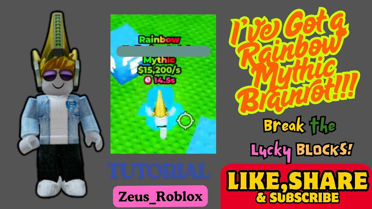 I’ve got a RAINBOW Mythic BRAINROT in BREAK the Lucky Blocks !!!