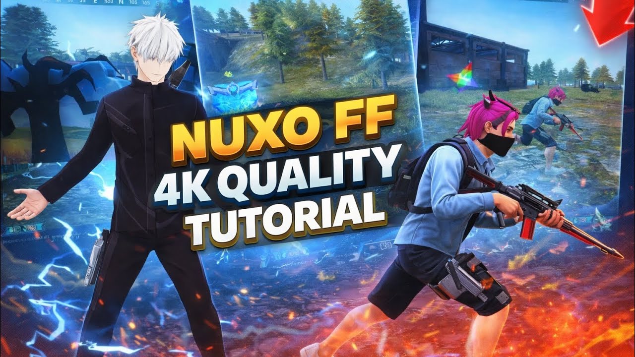 NUXO FF 4K QUALITY TUTORIAL 🍷🗿 #freefire #nuxoff #4kquality #tutorial 