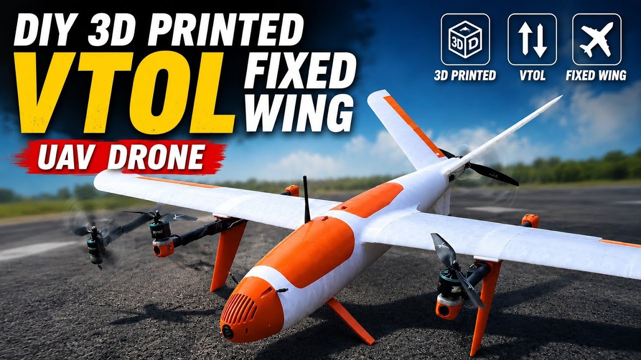 Полная сборка 3D-печатного БПЛА с вертикальным взлетом и FPV-полет | От печати до первого вылета