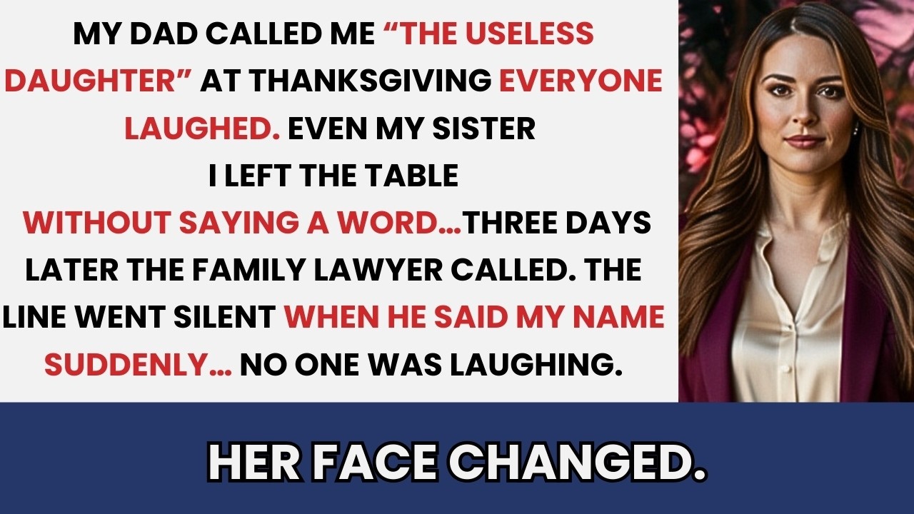 My Dad Called Me “The Useless Daughter” at Thanksgiving — The Lawyer’s Call Went Silent
