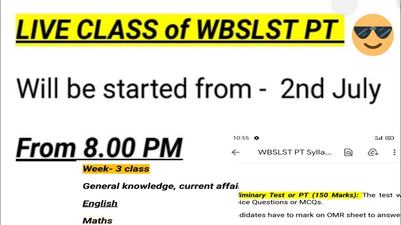 WBSLST PT LIVE Class // WBSSC Preliminary test class// WBSSC PT live class // SSC Exam