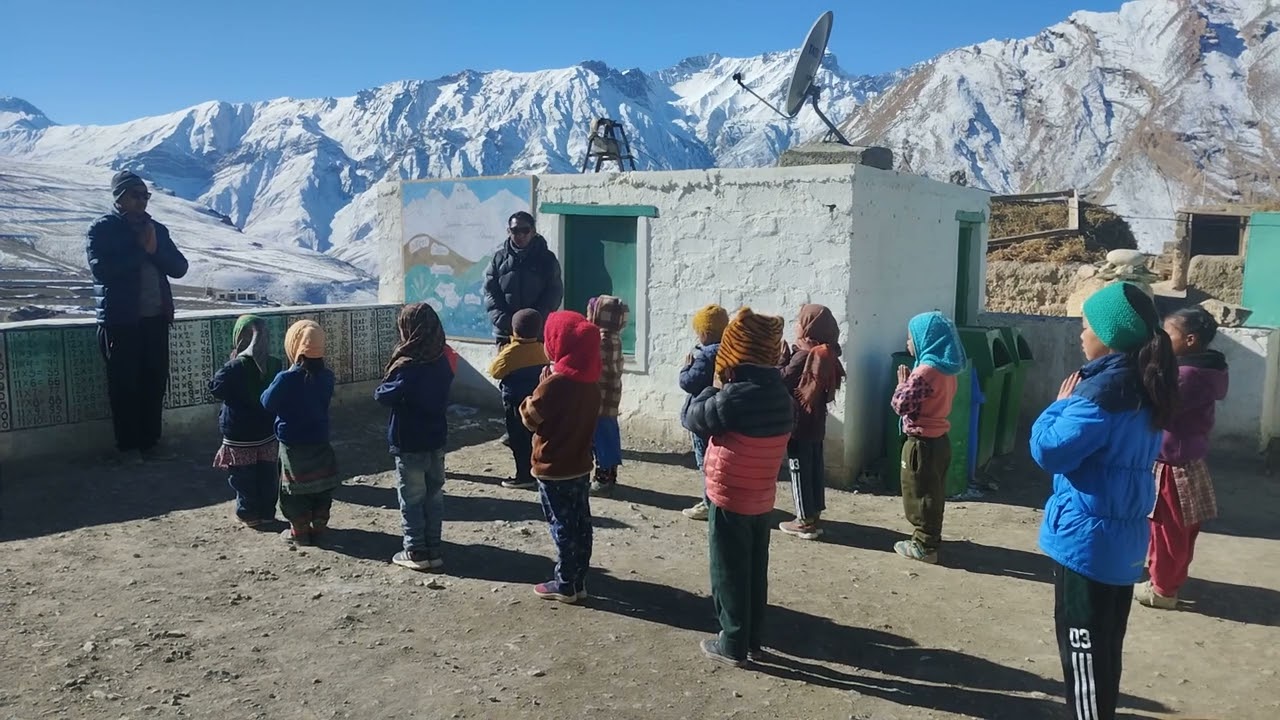 (Highest village in Asia)Govt.Primary School Kibber's students