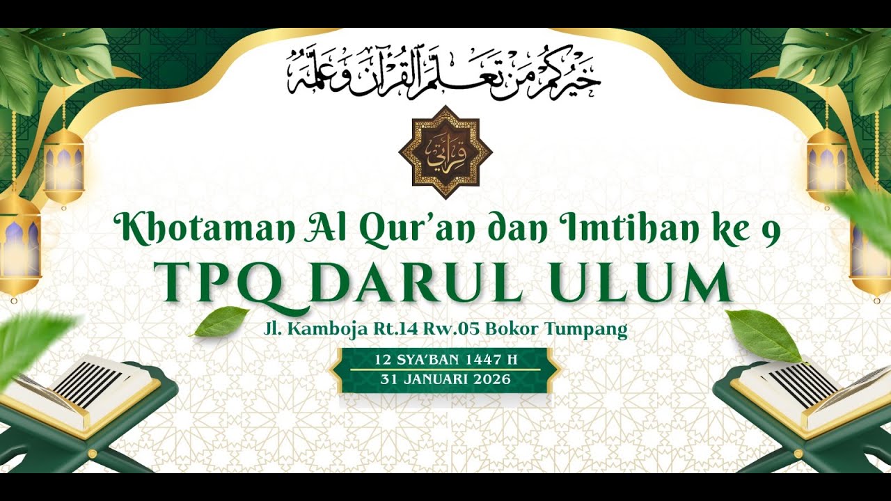 khotaman Al Qur'an dan Imtihan ke 9 TPQ Darul Ulum