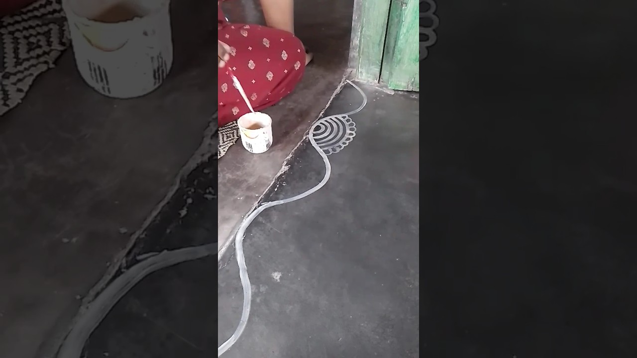 Door Alpona Design Simple Alpona Design Bengali Style #alpona #rangoli #simplealpona #muggulu