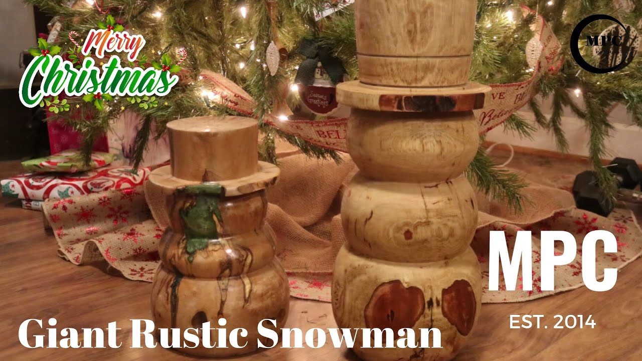 Wood Turning - Giant Rustic Snowman