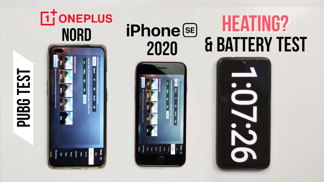 OnePlus Nord vs iPhone SE 2020 Pubg Test, Battery & Heating Test! 😍