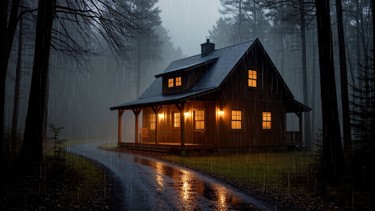 HEAVY RAIN AND THUNDER SOUNDS - DEEP SLEEP | Thunderstorm for Sleeping, Misty Haven Ambience #G122
