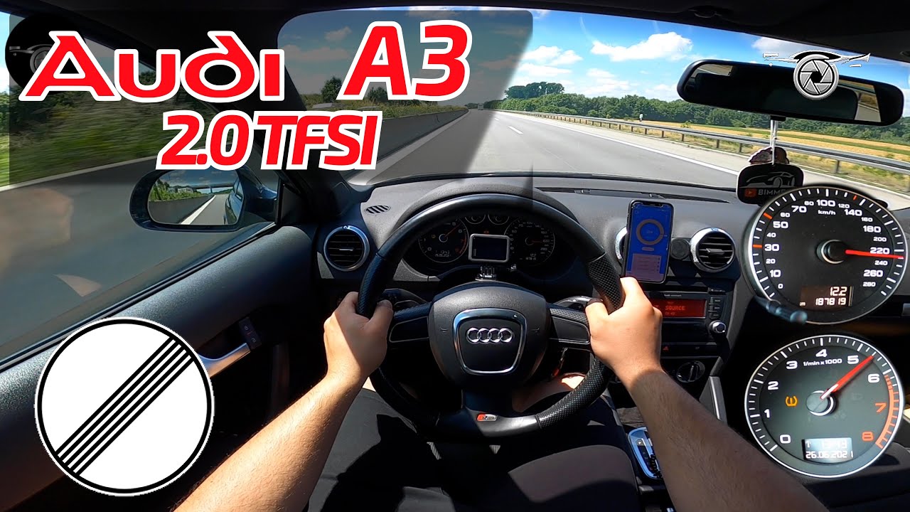 AUDI A3 (8P) 2.0 TFSI TOP SPEED ON GERMAN NO LIMIT AUTOBAHN 🚗 | 100-200 km/h