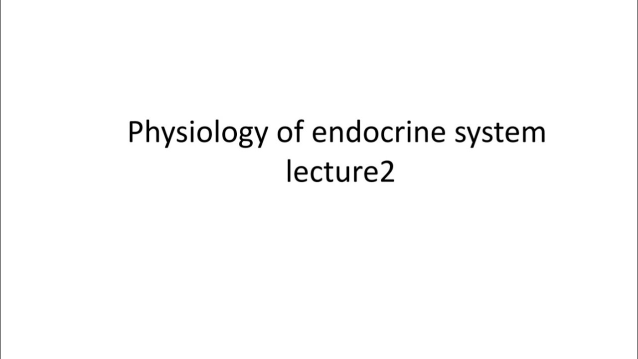 Physiology 4 Lec 2 ( Endocrine part 2 )  تانية علاج طبيعي الصينية