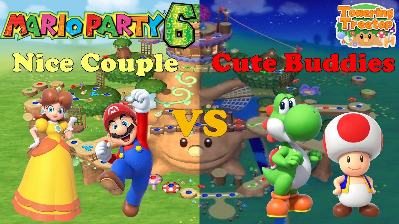 Mario Party 6 - Daisy & Mario vs Toad & Yoshi - Towering Treetop