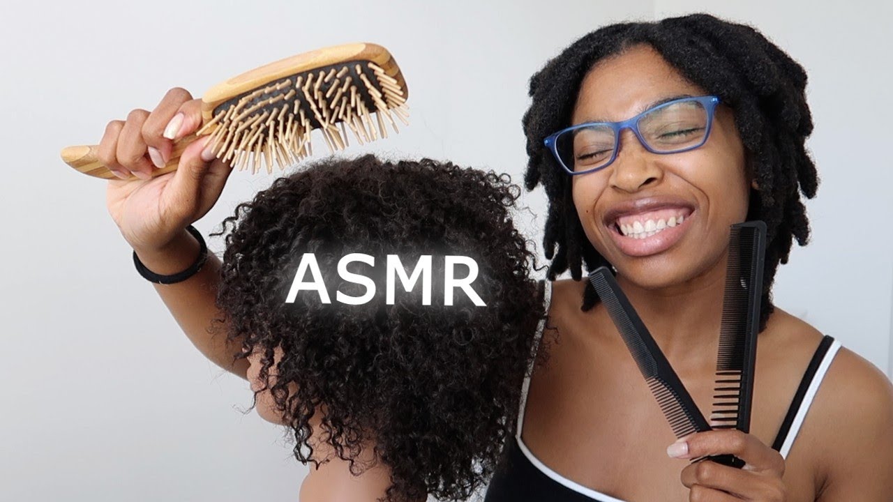 ASMR | Curly Hair Detangling, Whisper Rambles & Channel Update!