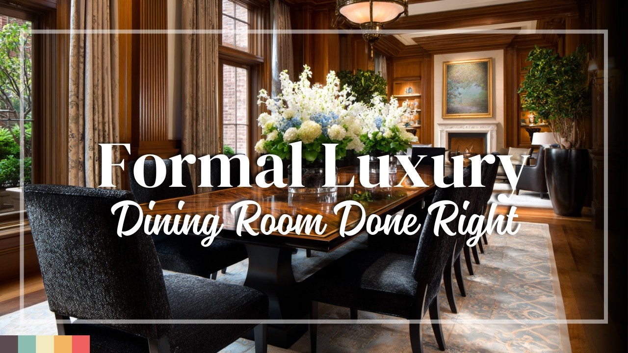 Traditional Dining Room with Genteel Ambiance | Drapes, molding, and timeless richness unite