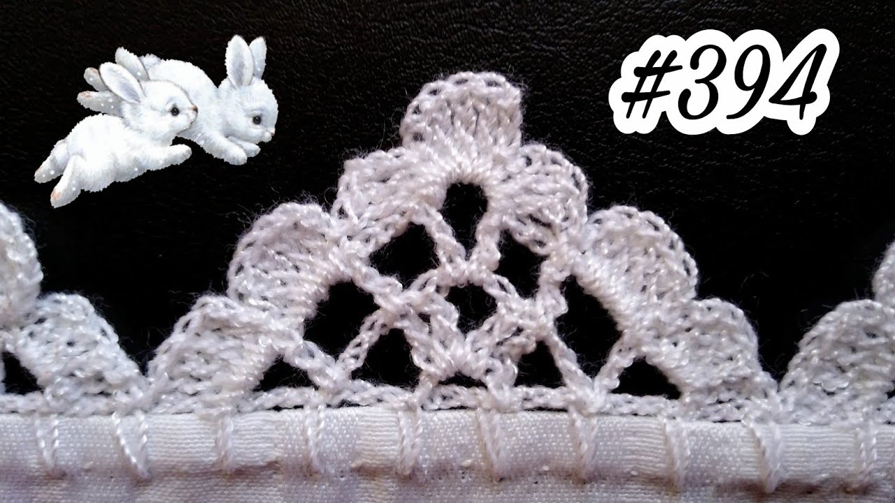 Orilla para servilleta o mantel muy bonita de una vuelta #394