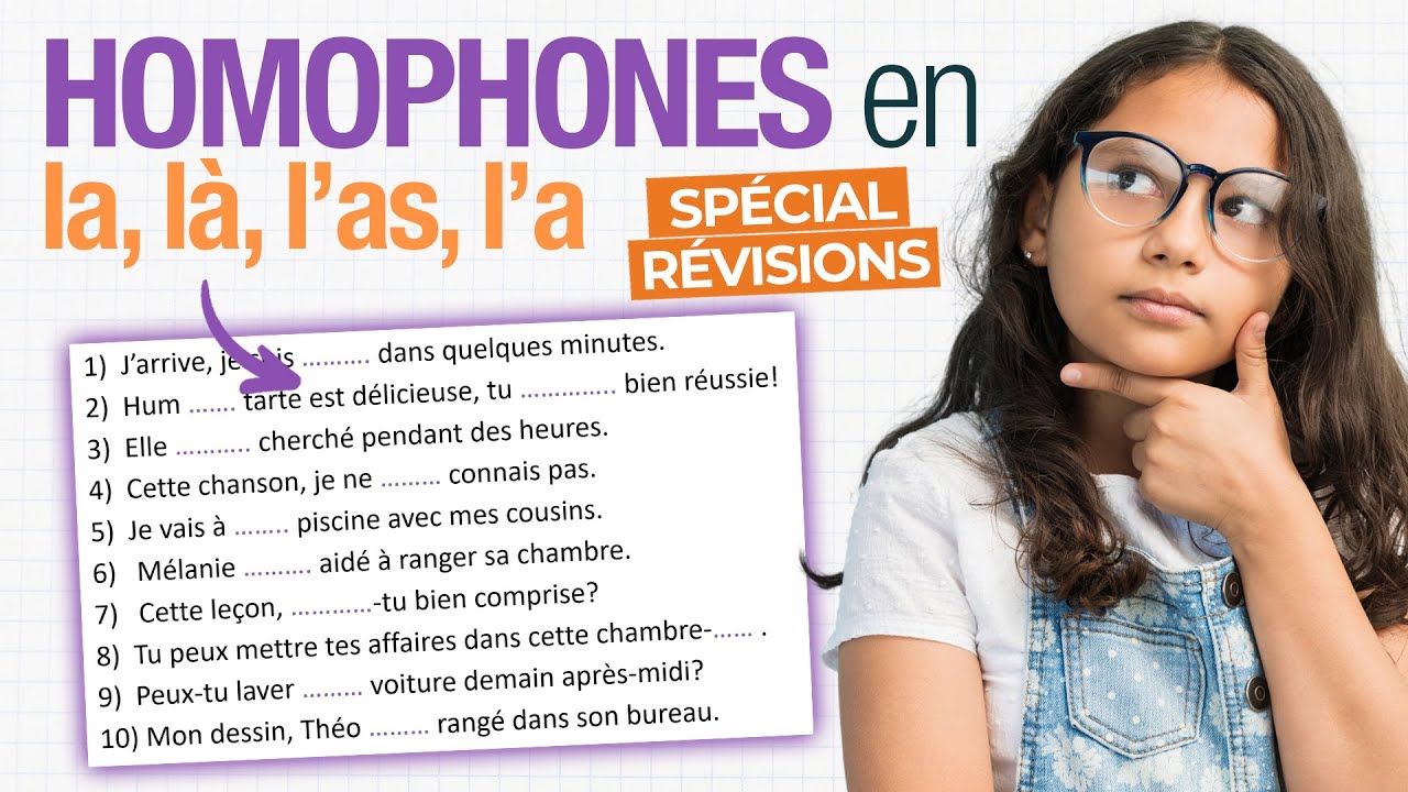 Exercice sur les HOMOPHONES en LA, LÀ, L'A et L'AS (Français - Cycle 3 - CM1/CM2/6e)