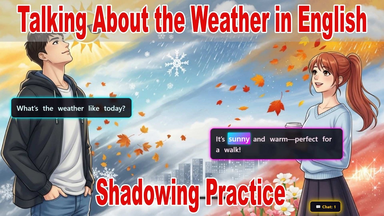 Shadowing Practice: Talking About the Weather in English 🌦️ | A2-B1 Drill