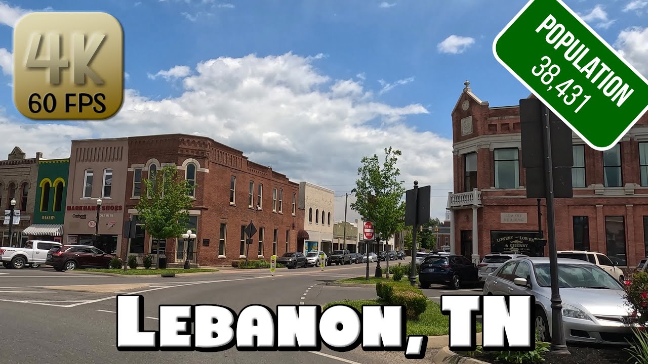 Driving Around Downtown Lebanon, TN in 4k Video