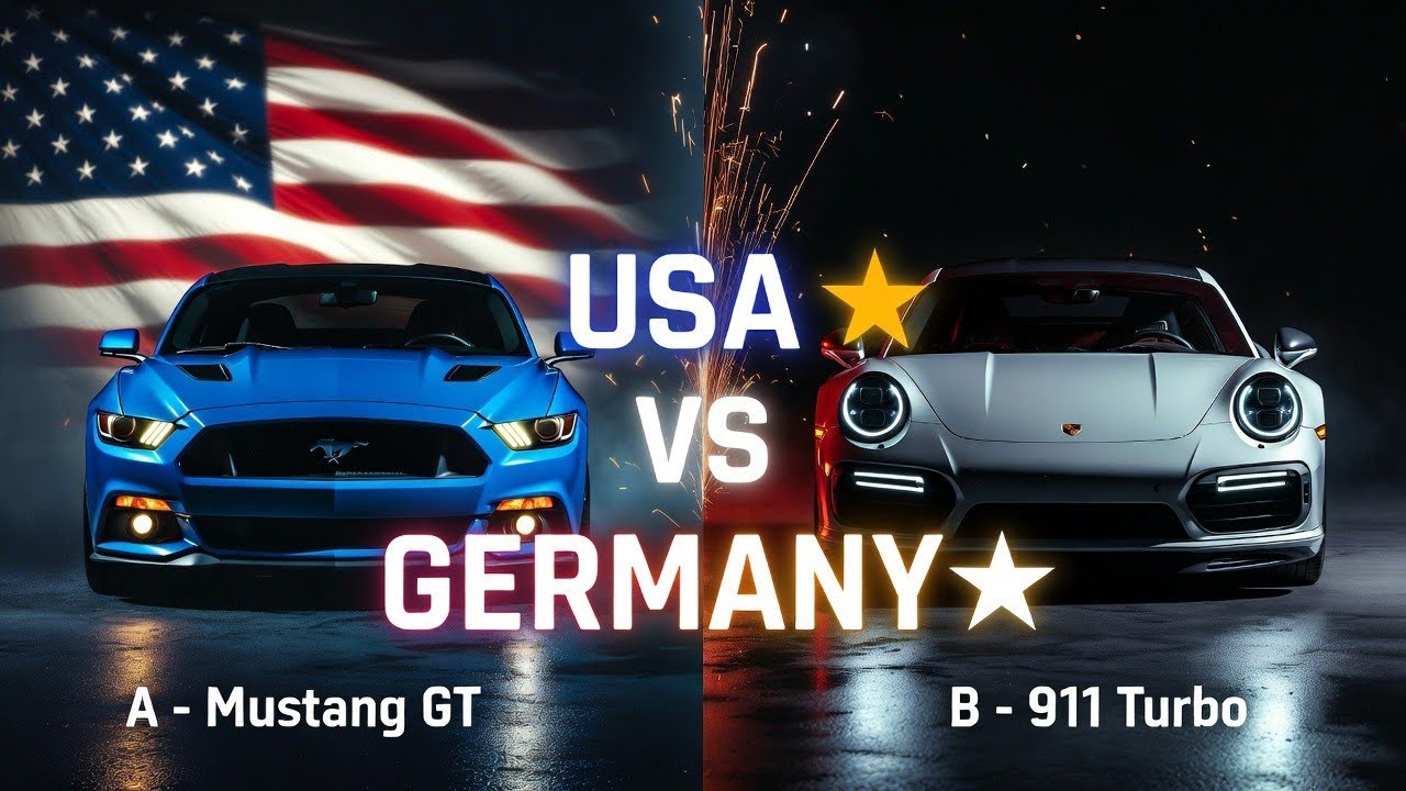 $60K Mustang GT 🇺🇸 vs $200K Porsche 911 Turbo S 🇩🇪 – Which One Are You Driving?