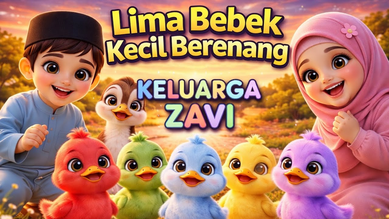 Lima Bebek Kecil Berenang 🦆 | Lagu Anak Ramadhan Penuh Makna | Keluarga Zavi