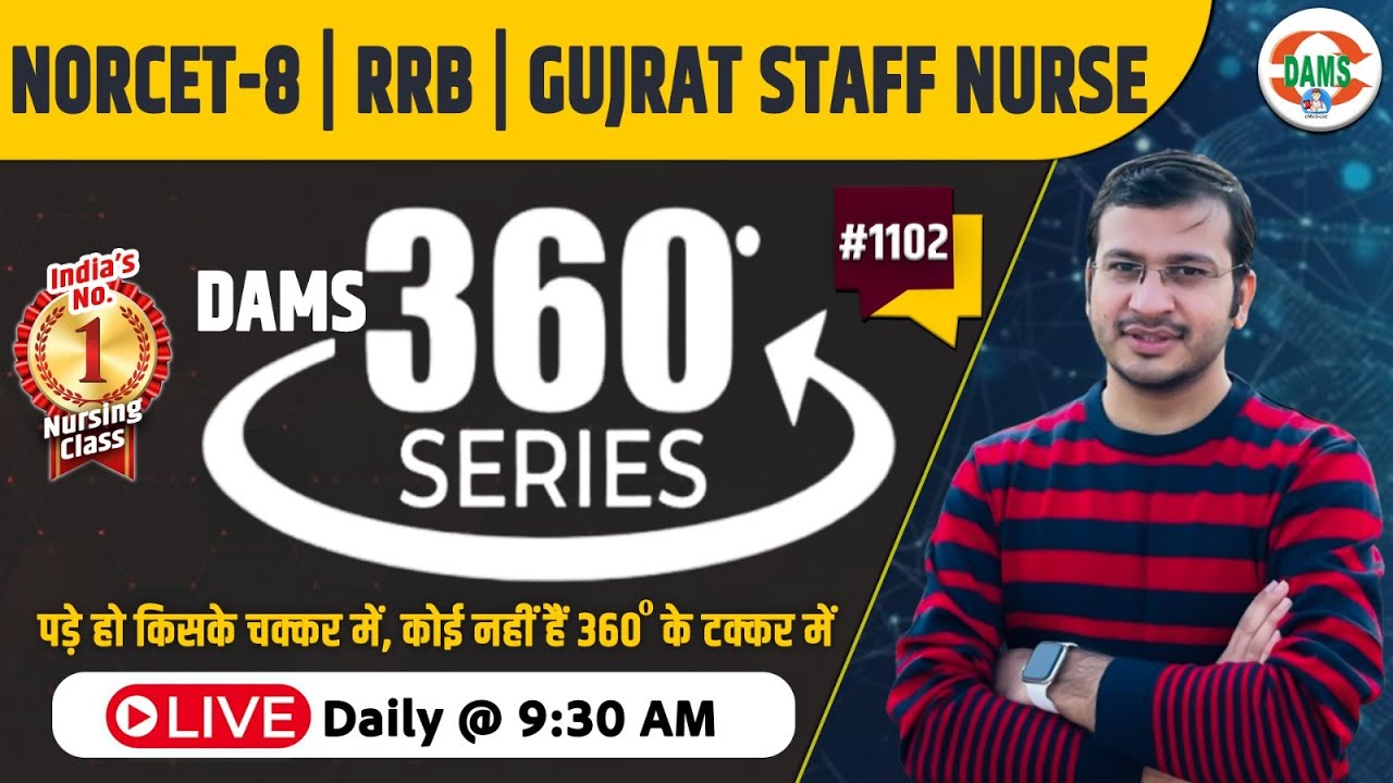 360 Degree Series 🔥| 360 Degree Most Imp MCQs #1102 | NORCET & All Nursing Exam | Siddharth Sir