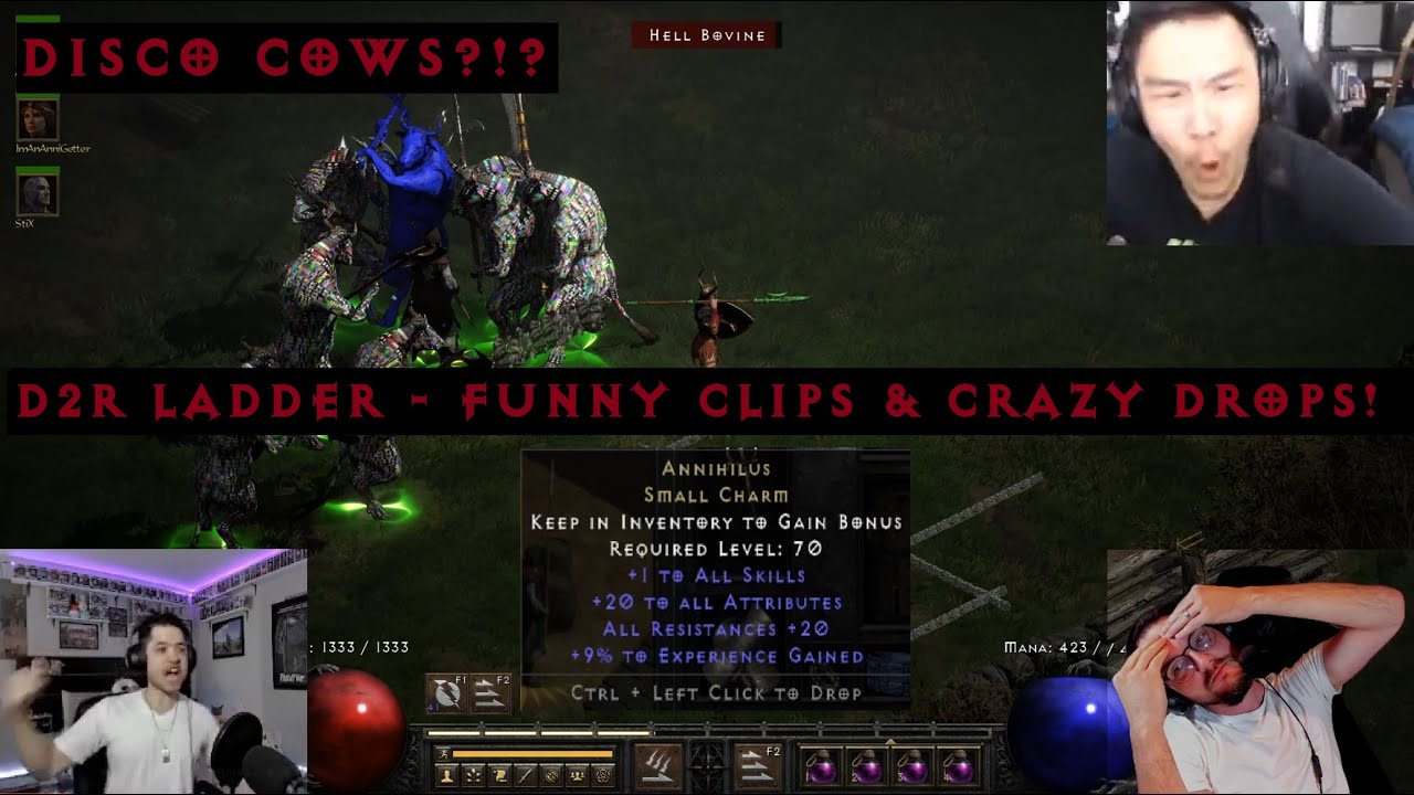 D2R CLIPS S2E07 - DISCO COW LEVEL, TRIPLE KEYS, BIG RUNE DROPS, FUNNY MOMENTS & MORE!