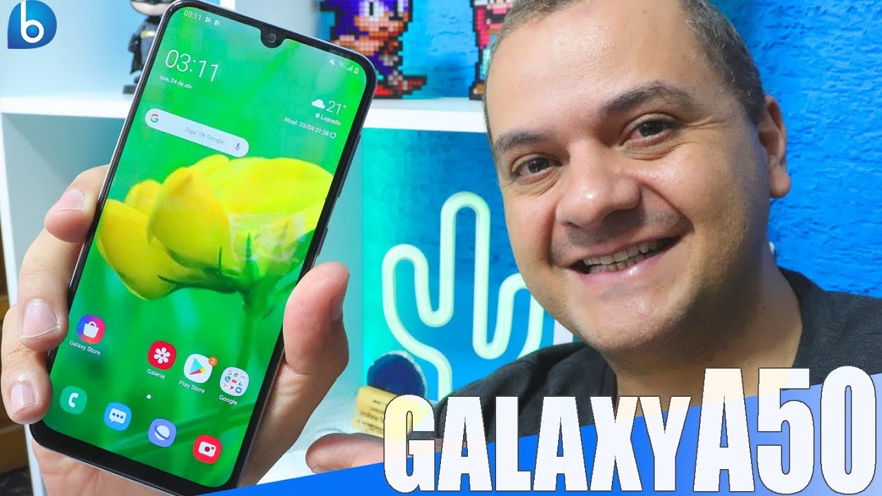 SAMSUNG GALAXY A50 | SENSOR DE DIGITAIS NA TELA E 3 CÂMERAS TRASEIRAS! UNBOXING E IMPRESSÕES