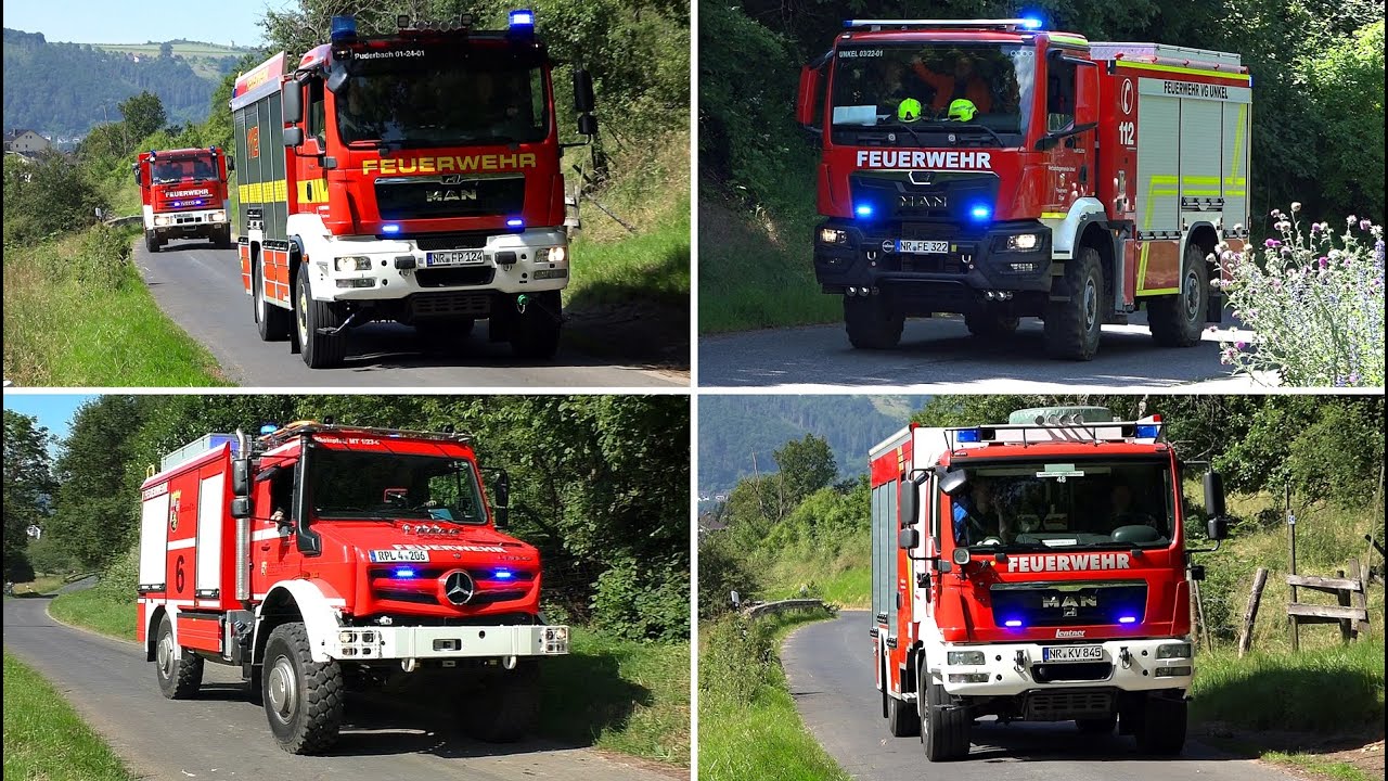 [Neues Waldbrand-TLF Rheinland-Pfalz] - Großübung - Einsatzfahrten in der VG Bad Hönningen am 08.06