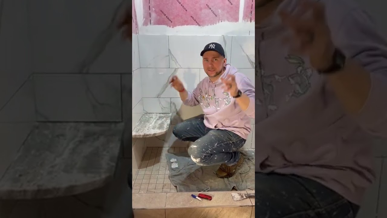 How strong is our shower seat. #diy #shorts #youtubeshorts