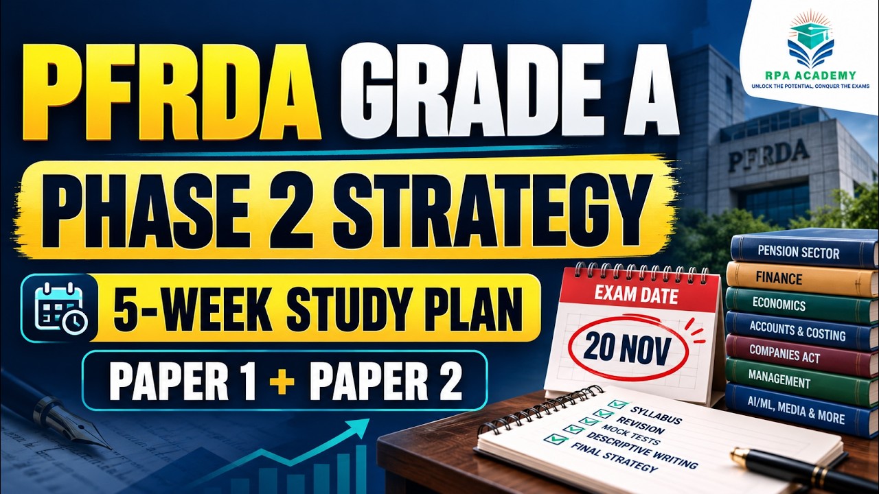 PFRDA Grade A Phase 2 Strategy 2026 🔥 Complete Study Plan, Subject-Wise Preparation