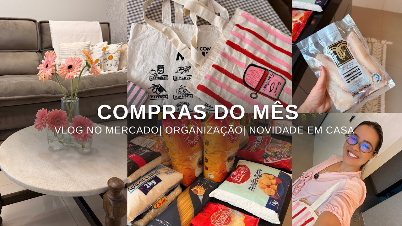 VLOG DE COMPRAS DO MÊS| Mercado, organização, compras de fevereiro e novidade em casa ✨