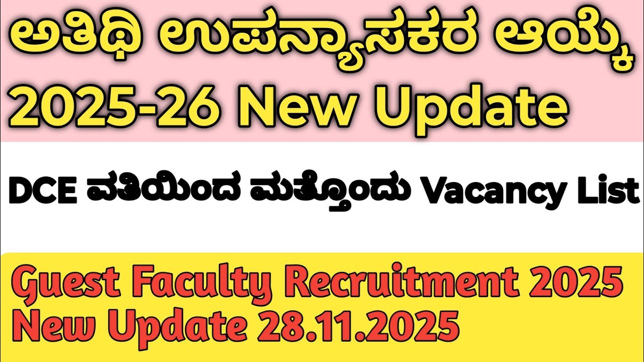 Guest Faculty Recruitment 2025 New Update|New Vacancy List Librarians & Physical Education Directors