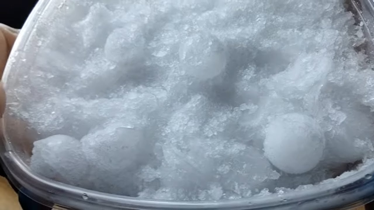 HUGE REFROZEN SHAVE ICE CHUNK STUFFED W/ICE MARBLES | A LITTLE SQUEAKY | REQ | #iceeating #asmr