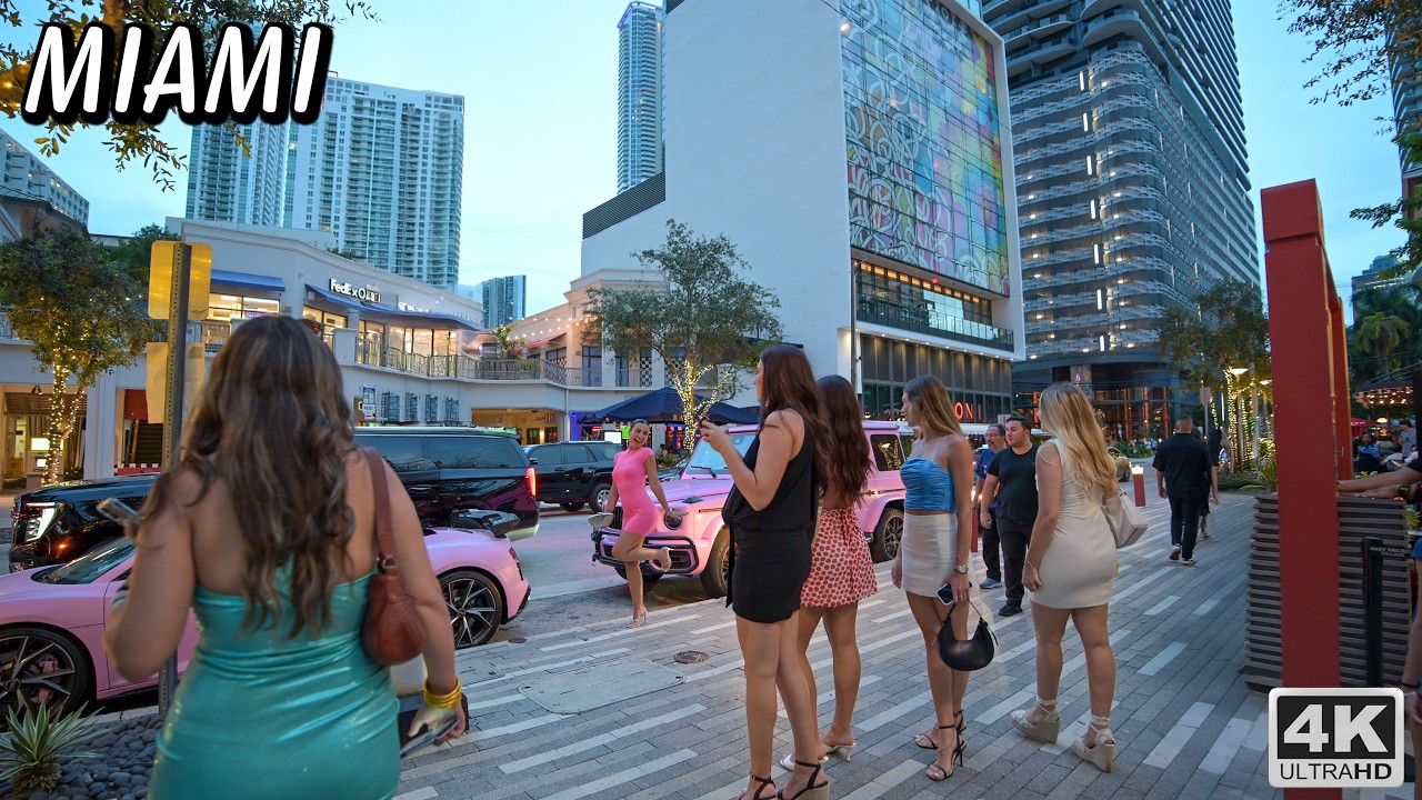 Brickell Miami at Night - Luxury Streets & City Energy | 4K Walk