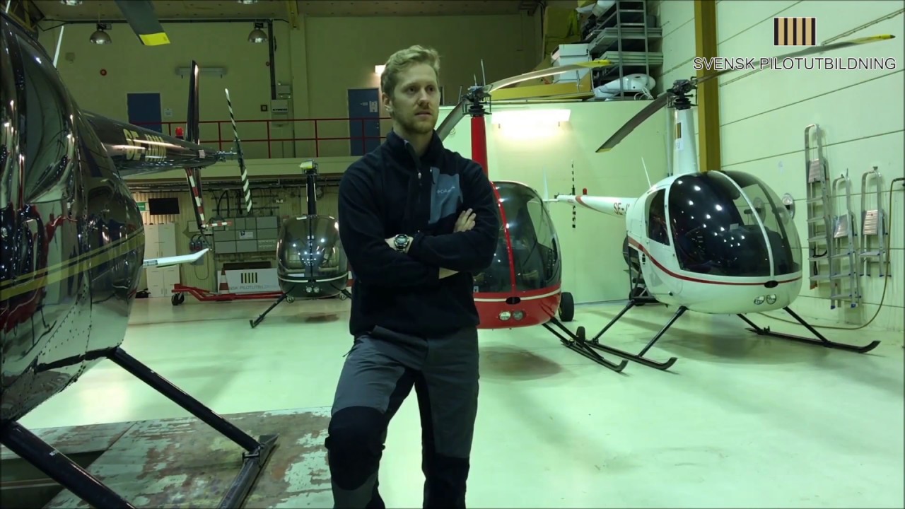Helikopterpilot Fredrik Lindmark på Svensk Pilotutbildning