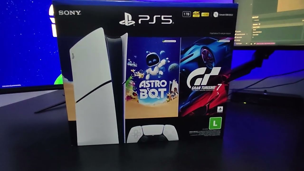 FINALMENTE! COMPREI MEU PRIMEIRO PS5 SLIM DIGITAL COM ASTROBOT E GRAN TURISMO 7 - UNBOXING E REVIEW