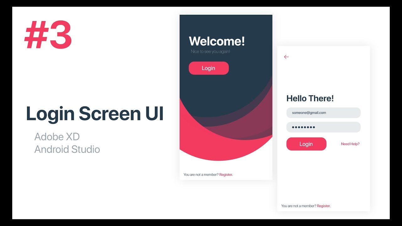 Login Screen UI Design - Adobe XD to Android Studio XML | Part 3