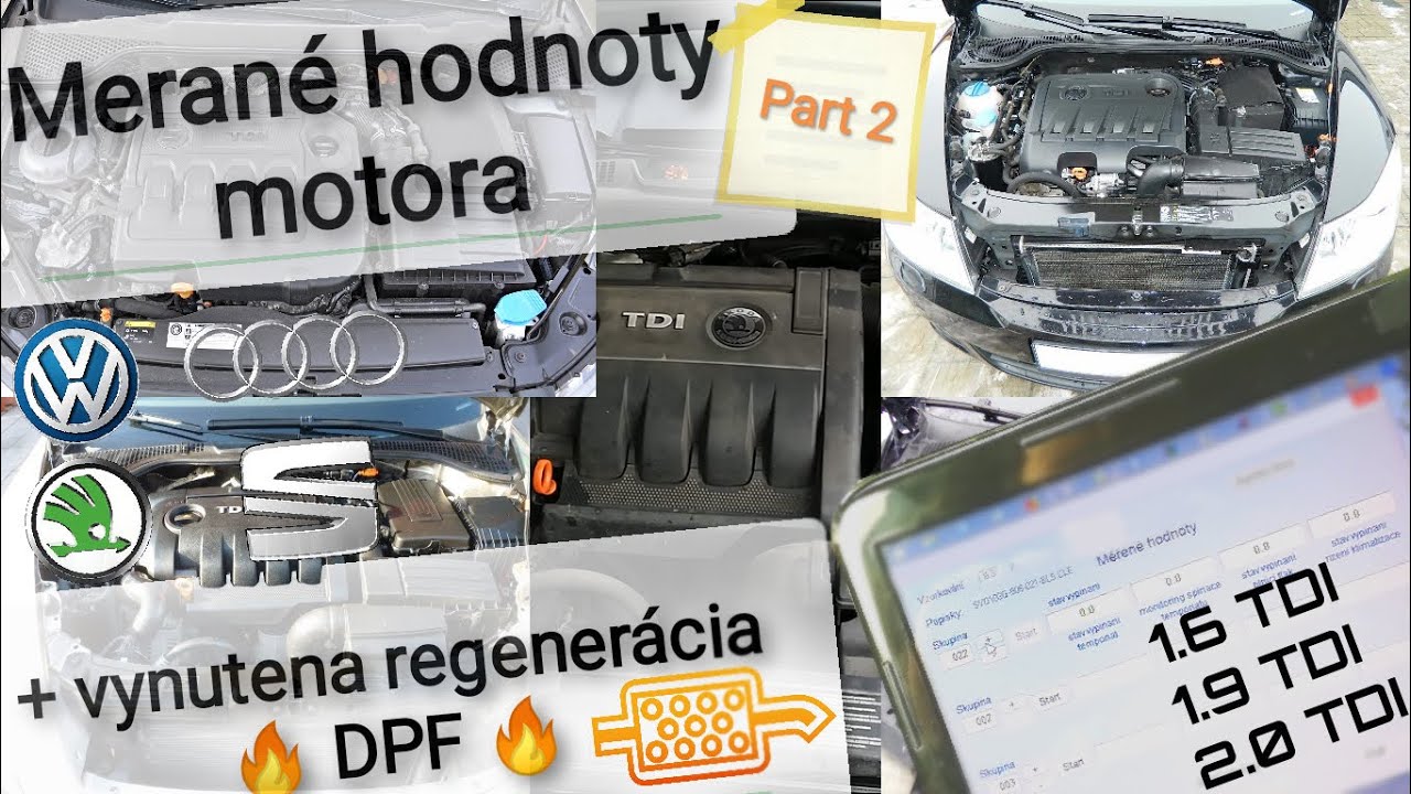 🚗  Vynútená regenerácia DPF VCDS - Merané  hodnoty motora 2  🏁