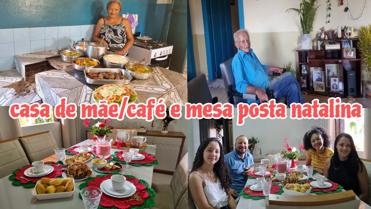 FAMÍLIA reunida/ café da manhã de DOMINGO/mesa posta/ fui visitar minha MÃE