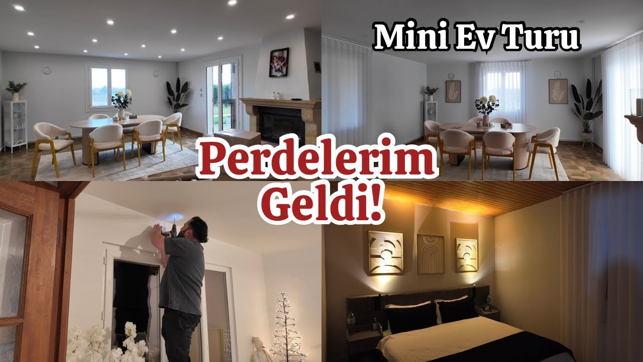 MİNİ EV TURU 🏡 Perdelerim Geldi | DİKEY TÜL PERDE KULLANIMI