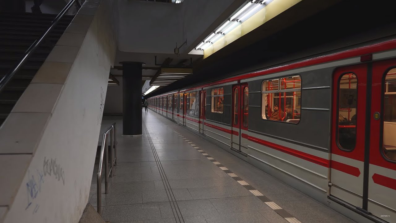 Czech Republic, Prague, Metro ride from Národní Třída to Smíchovské nádraží