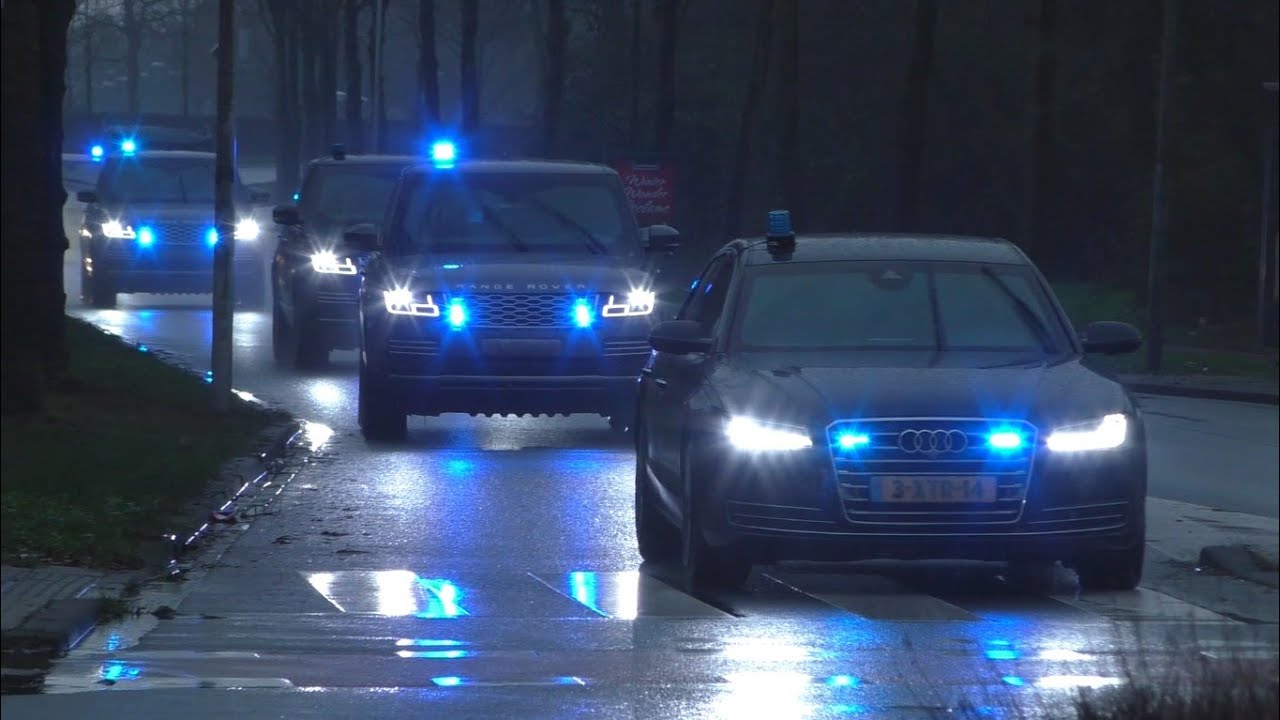 Zwaarbeveiligde transporten Politie en Justitie naar de Bunker voor het Marengo-proces!